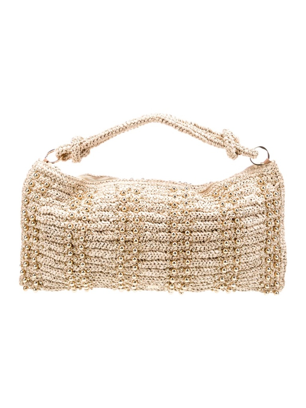 Cult Gaia Hera Raffia Shoulder Bag with Gold Beaded Embellishment - Picture 5 of 12